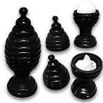 Silk and Ball Vase - BLACK